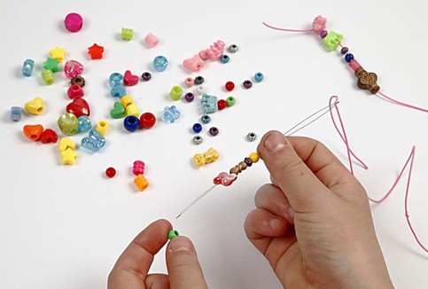 Plastic Beads on Metal Hair Clips