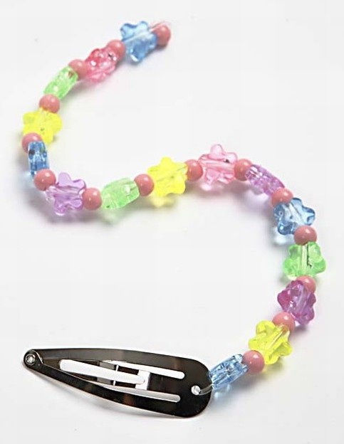 Plastic Beads on Metal Hair Clips