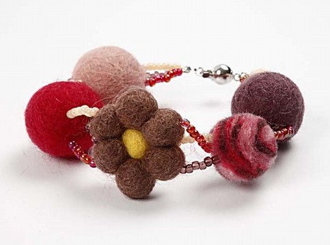 A Bracelet with Wool Beads - 126919