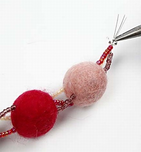 A Bracelet with Wool Beads - 126919