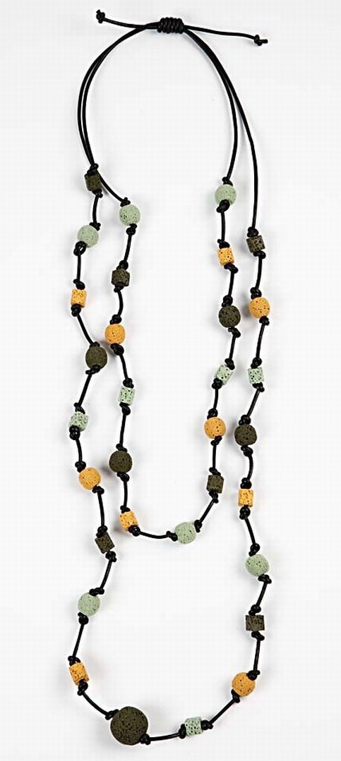 Lava Beads on a Leather Cord