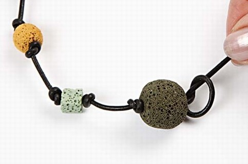 Lava Beads on a Leather Cord