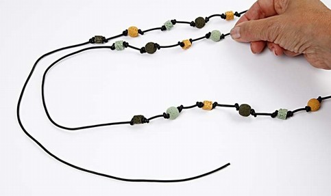 Lava Beads on a Leather Cord