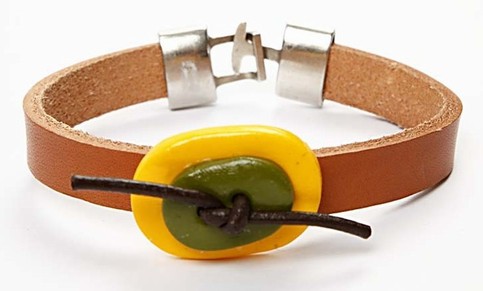 A Leather Bracelet with Pardo Jewellery Clay