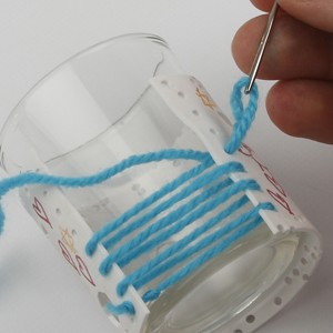 A Candle Holder decorated with Shrink Plastic Sheet