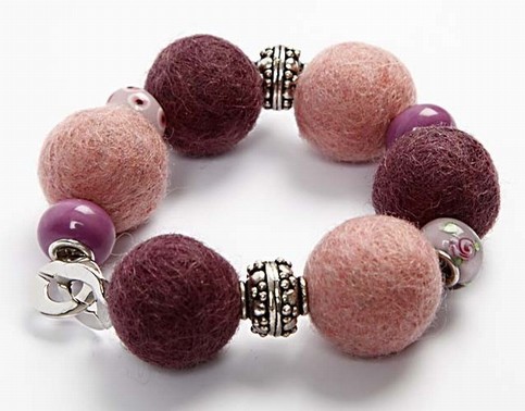 A Bracelet made from Wool Beads