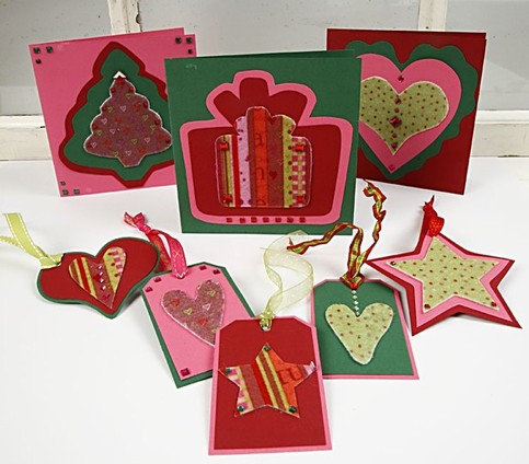 Christmas Cards and Tags made from Card and Felt