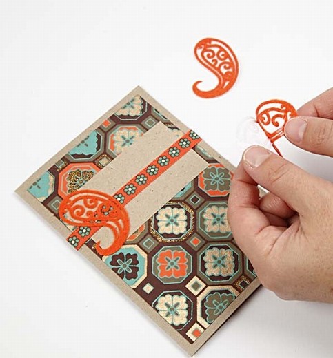 Cards with Handmade Paper and Felt Stickers