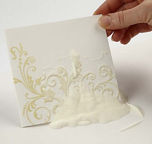 A Card with Heat Embossed Stamp Printing