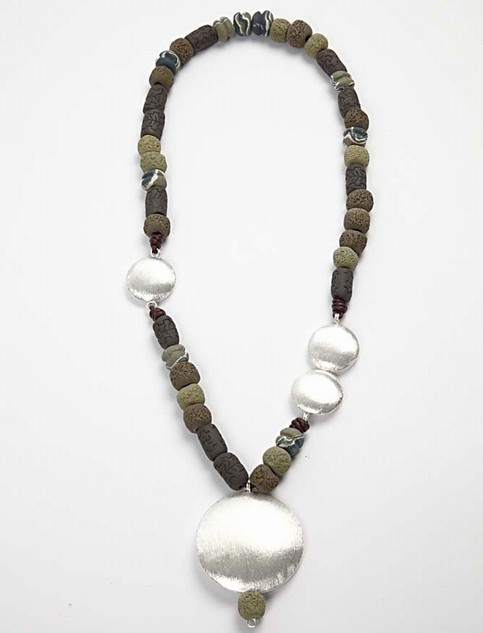 A Necklace with Ceramic Beads - 135095