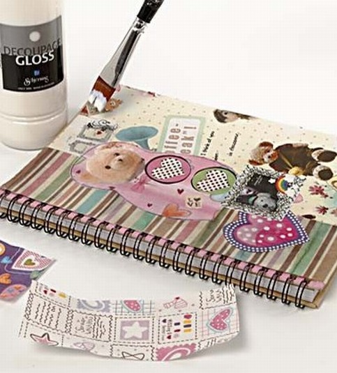 A Spiral Bound Notebook with Decoupage