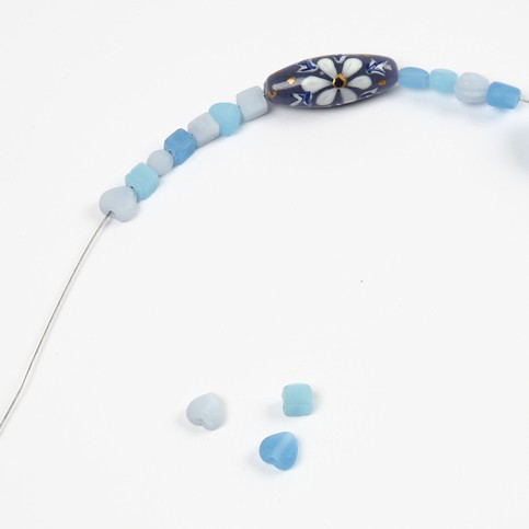 A Necklace with Blue Glass Beads