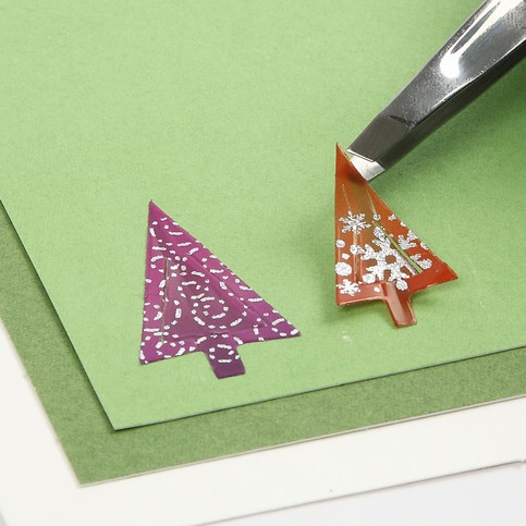 A Greeting Card with 3D Christmas Trees