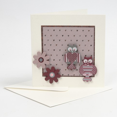 A Greeting Card with Owl Stickers