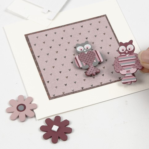 A Greeting Card with Owl Stickers