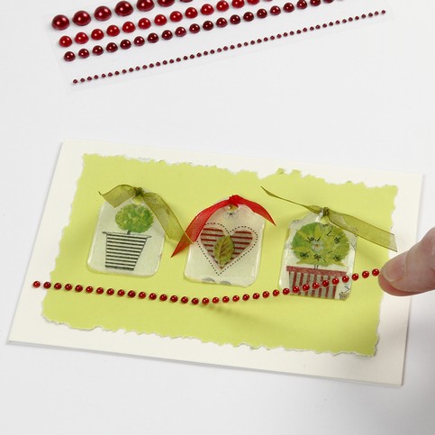 A Greeting Card with Bubble Stickers and Napkins