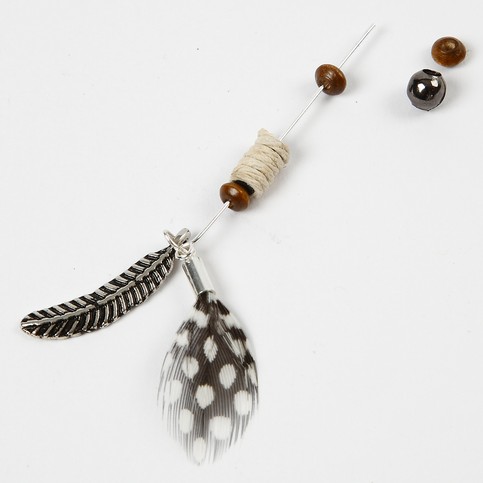 Earrings with Feathers and Beads