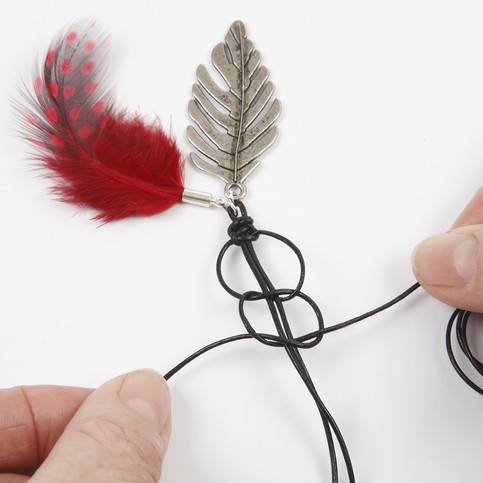 A Necklace with Feathers and Beads