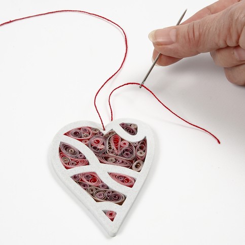 Quilling in a Heart Frame