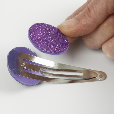 Hair Clips decorated with Foam Rubber and Sequins