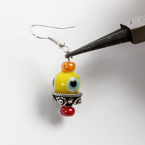 Earrings with Glass Eye Beads