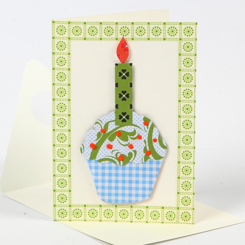 A Greeting Card with a Cup Cake