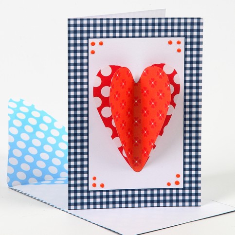 A Greeting Card with a 3D Heart