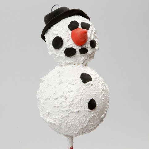 A Snowman using polystyrene balls and modelling paste