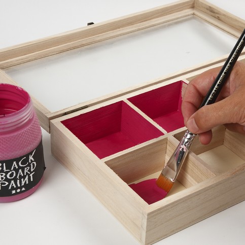 A wooden Tea Caddy Box with a Glass Lid