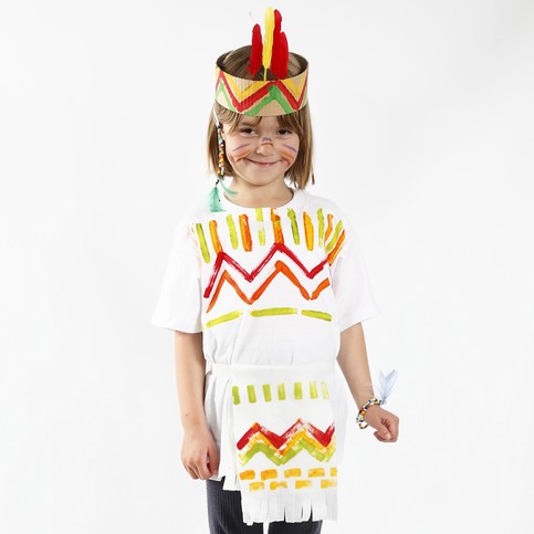 A Native Indian Dressing Up Outfit painted with Textil Color Fabric Paint