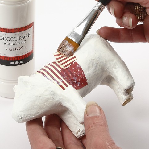 A Papier-M ch  Christmas Pig with Decoupage