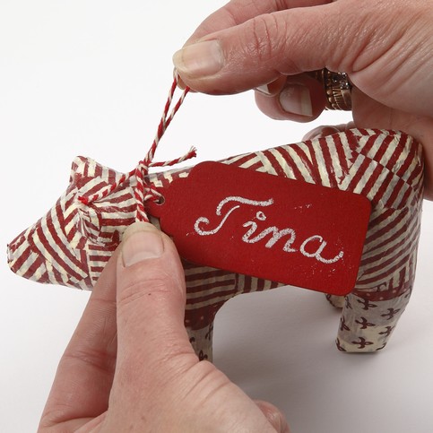 A Papier-M ch  Christmas Pig with Decoupage