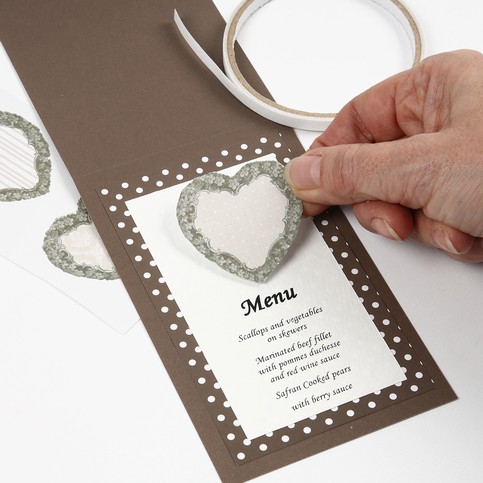 A Party Invitation and Card with a Wooden Heart