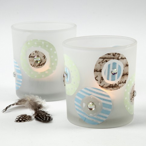 Candle Holders with Decoupage