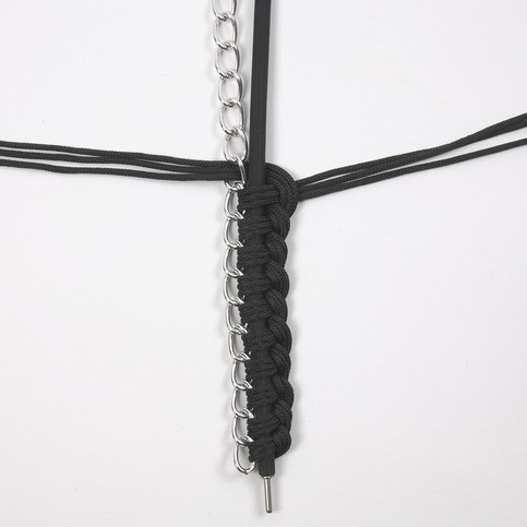 A Silicone Bracelet with Macram  Cord and a Piece of Jewellery Chain