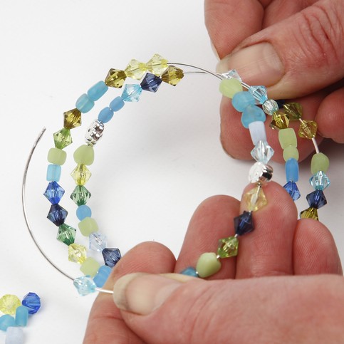 Jewellery made from Memory Wire with Beads