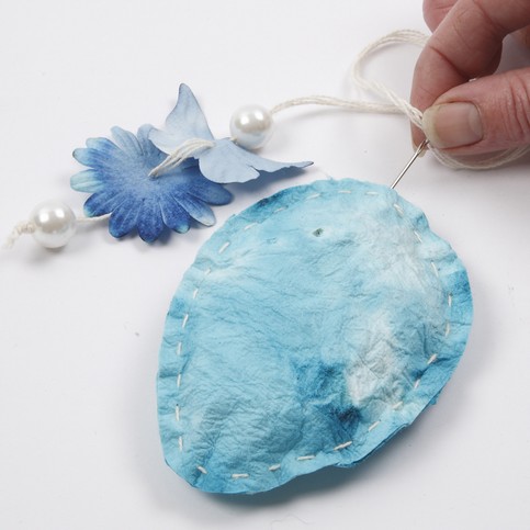 Easter Shapes sewn from Handmade Paper