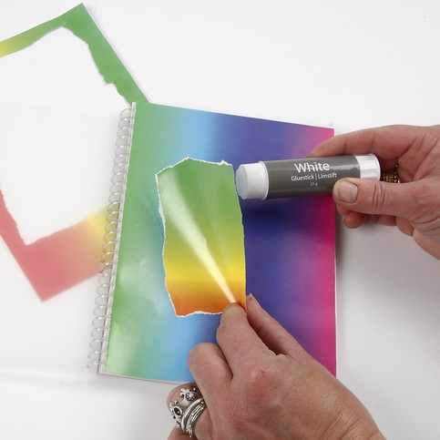 A Note Book with Rainbow Paper