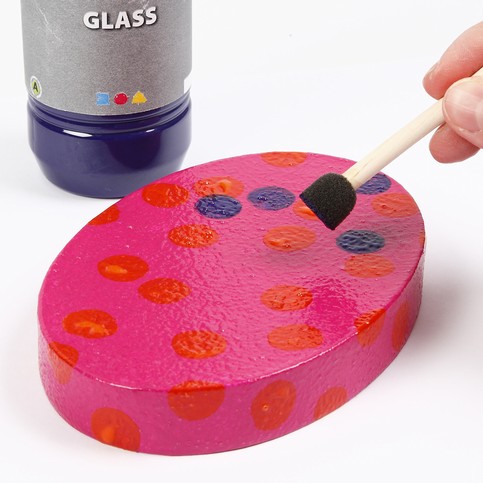 A White Cardboard Box decorated with A-Color Glass Paint