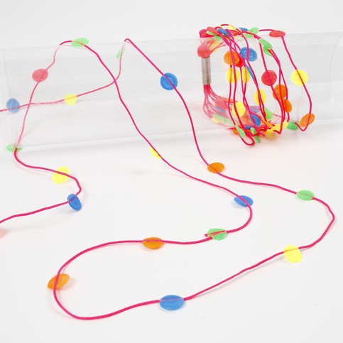 Neon Coloured Macram  Cords with Melted Beads