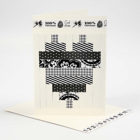 A Folded Greeting Card with a Woven Design made from Vivi Gade Design Paper