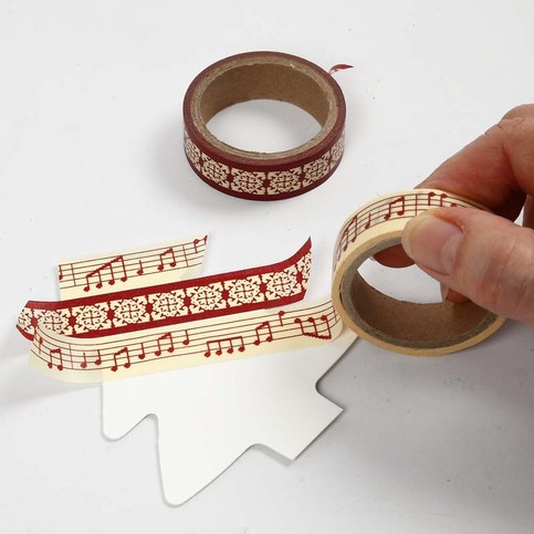 Punched-Out Hanging Card Decorations with Masking Tape