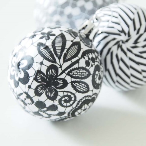 Christmas Baubles with Decoupage Paper from the Paris series