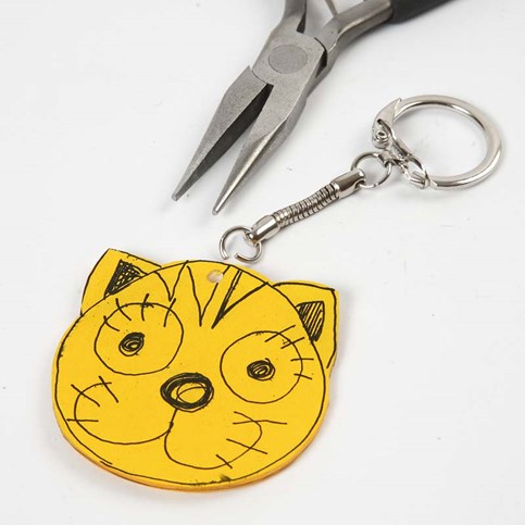 A Key Ring Pendant made from Shrink Plastic Sheet