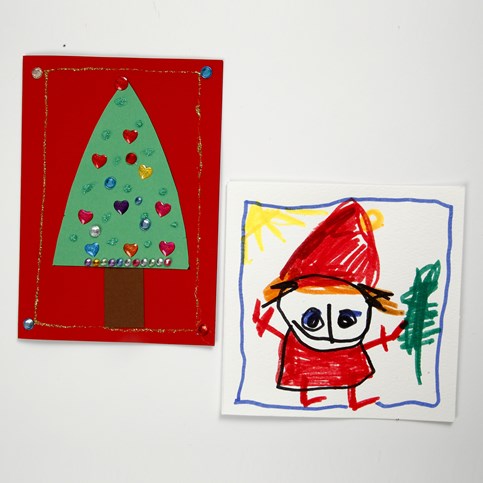 Decorated Christmas Cards made from A5 Card