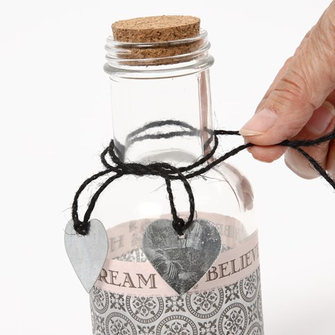 A Glass Bottle with Decoupage and Decorations from the Paris Design Series