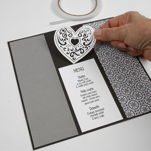 A Card Series with Design Paper, a Filigree Heart and a Piece of Natural Hemp