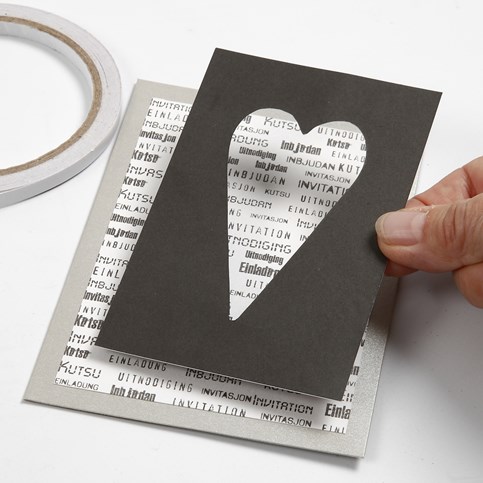 A Card Series with Design Paper and Satin Ribbon with Hearts