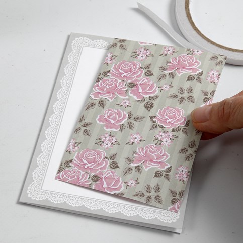 A Card Series with Rose Pearlescent Card and Rhinestones