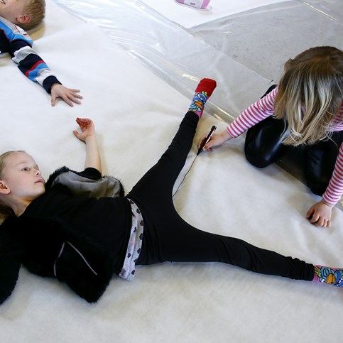 A Banner made from Imitation Fabric with "Body Movement"